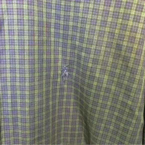 Ralph Lauren Blake vintage 100% cotton green blue plaid shirt men’s sz XL - Picture 2 of 5